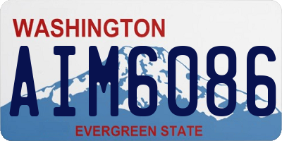 WA license plate AIM6086