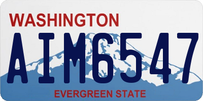 WA license plate AIM6547