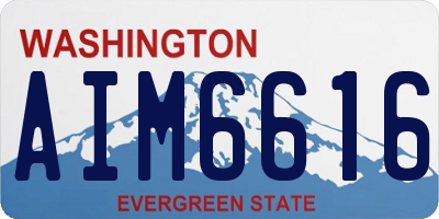 WA license plate AIM6616