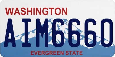 WA license plate AIM6660
