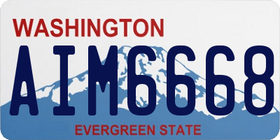 WA license plate AIM6668