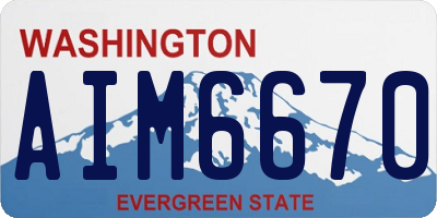 WA license plate AIM6670
