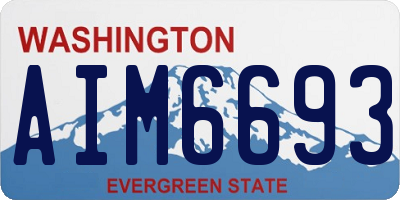WA license plate AIM6693