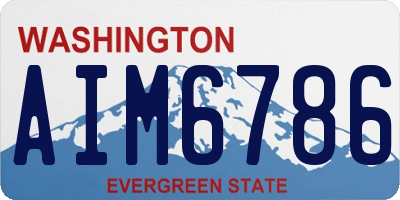 WA license plate AIM6786