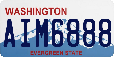 WA license plate AIM6888