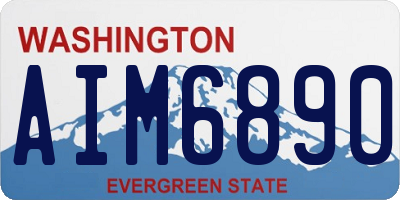 WA license plate AIM6890