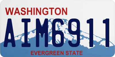 WA license plate AIM6911