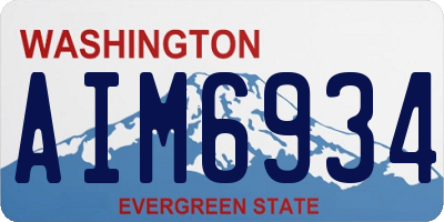WA license plate AIM6934