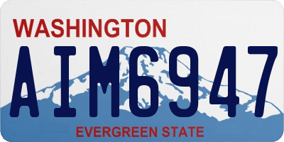 WA license plate AIM6947