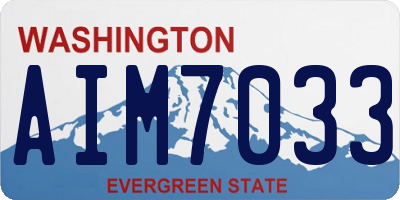 WA license plate AIM7033