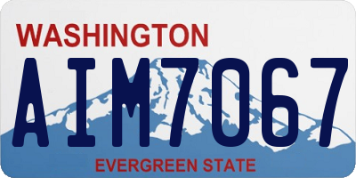 WA license plate AIM7067