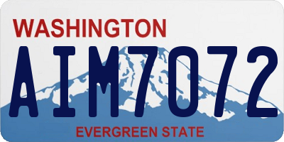 WA license plate AIM7072