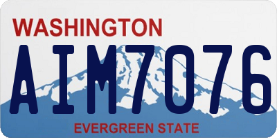 WA license plate AIM7076
