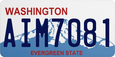 WA license plate AIM7081