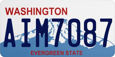 WA license plate AIM7087