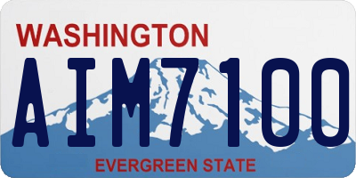 WA license plate AIM7100