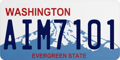 WA license plate AIM7101