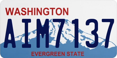 WA license plate AIM7137