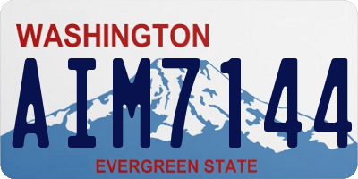 WA license plate AIM7144