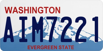 WA license plate AIM7221