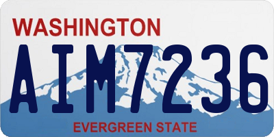 WA license plate AIM7236