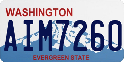 WA license plate AIM7260