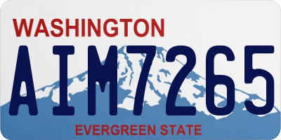 WA license plate AIM7265