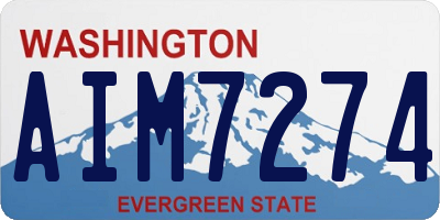 WA license plate AIM7274
