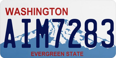 WA license plate AIM7283