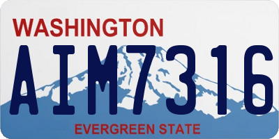 WA license plate AIM7316