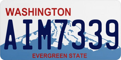 WA license plate AIM7339