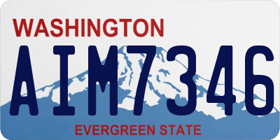 WA license plate AIM7346