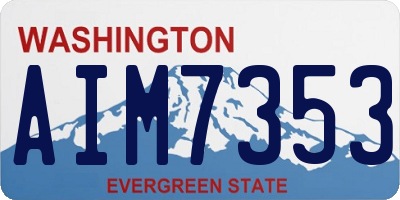 WA license plate AIM7353