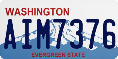 WA license plate AIM7376