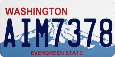 WA license plate AIM7378