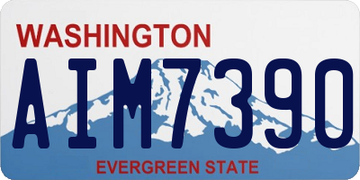 WA license plate AIM7390