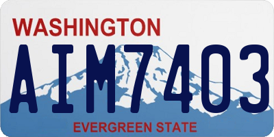 WA license plate AIM7403