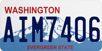 WA license plate AIM7406