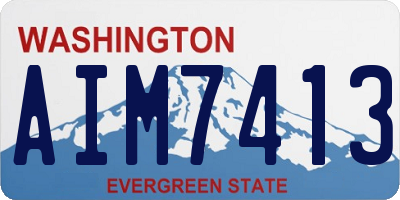 WA license plate AIM7413