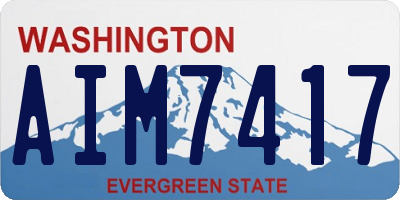 WA license plate AIM7417