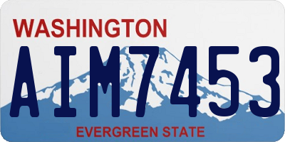 WA license plate AIM7453