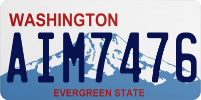 WA license plate AIM7476
