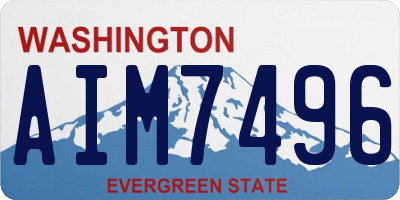 WA license plate AIM7496