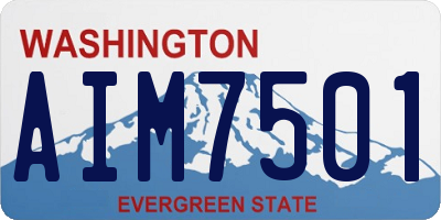 WA license plate AIM7501