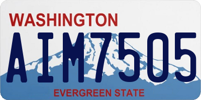 WA license plate AIM7505