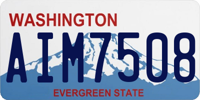 WA license plate AIM7508