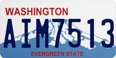 WA license plate AIM7513
