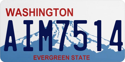 WA license plate AIM7514