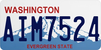 WA license plate AIM7524