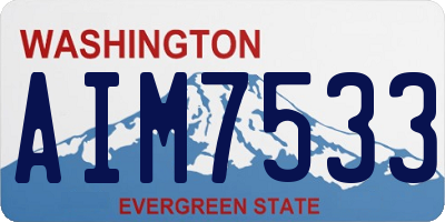 WA license plate AIM7533